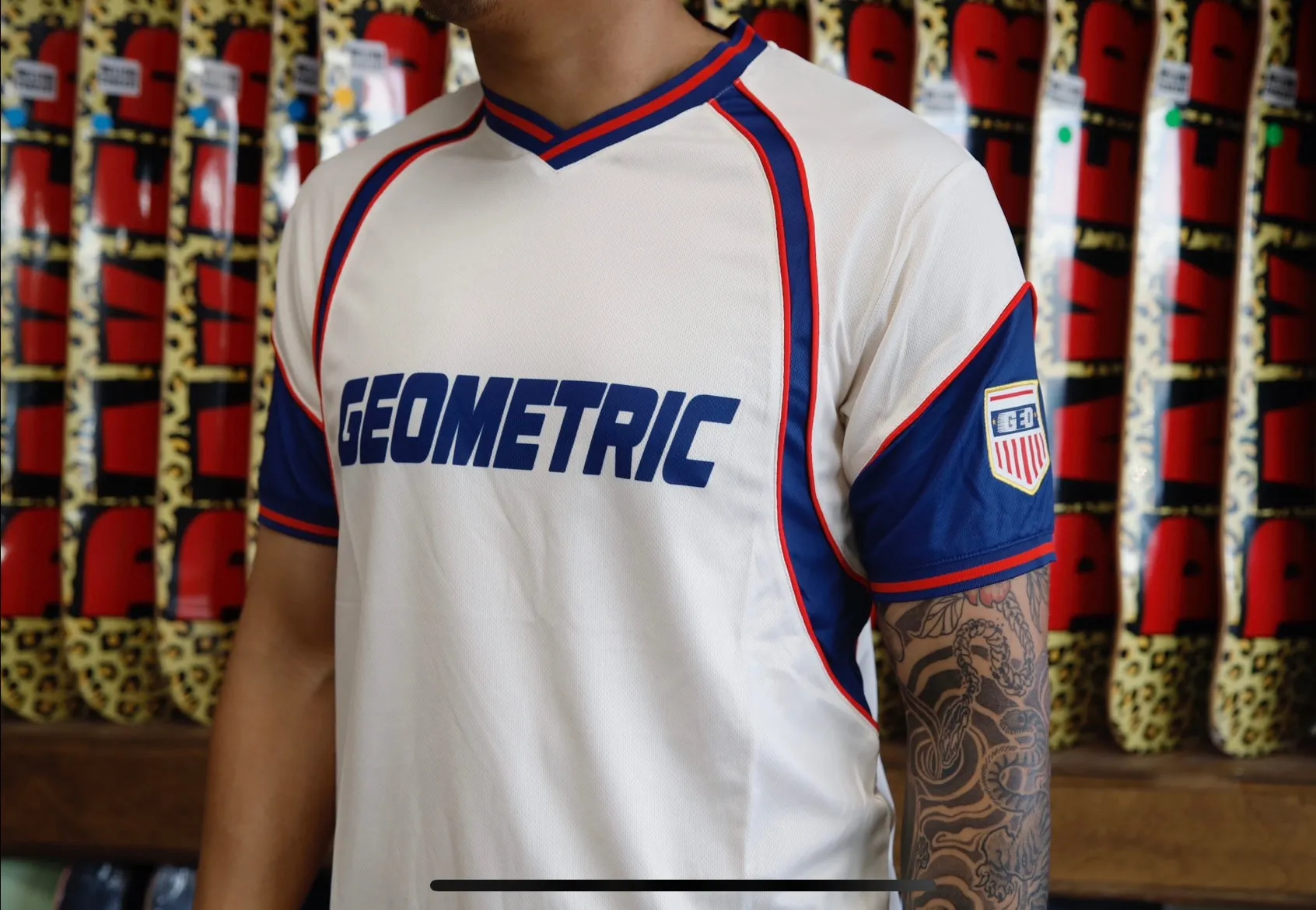 Geometric Jersey - (Cream)