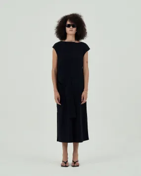 GOEN.J Knotted detail sleeveless cotton-jersey midi dress - Black