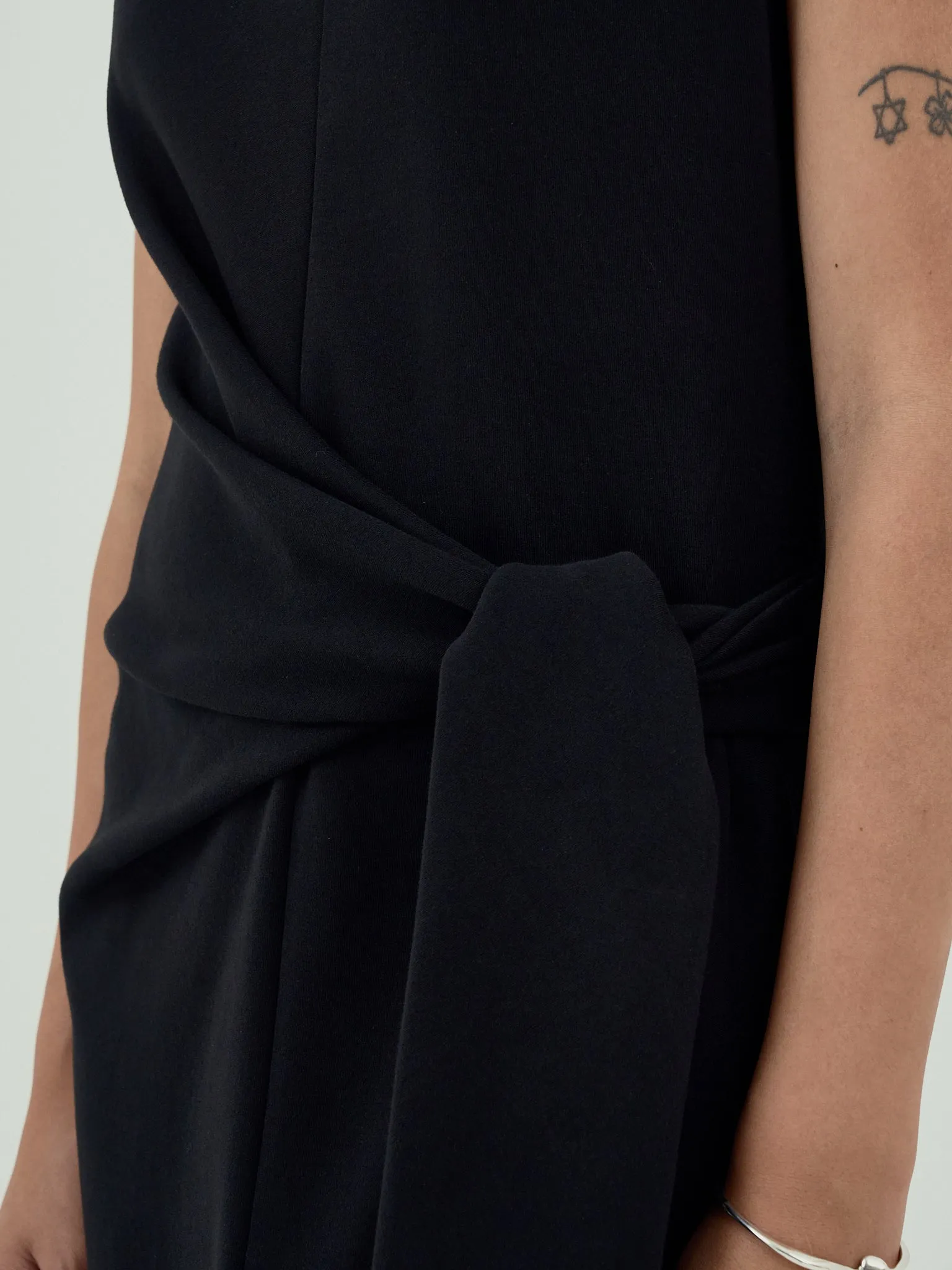 GOEN.J Knotted detail sleeveless cotton-jersey midi dress - Black