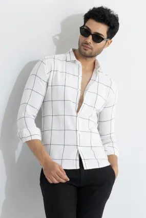 Gridiron White Checks Shirt