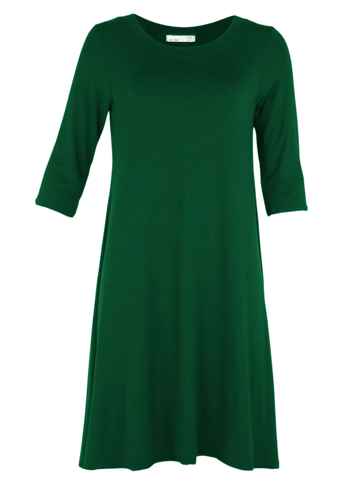 Half Sleeve Jersey Dress Forest Green