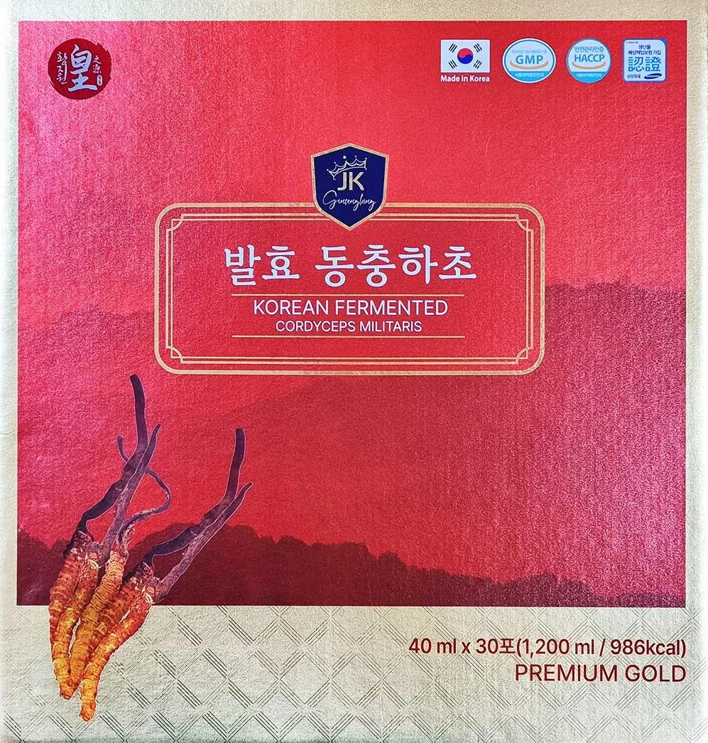 Hwang Ji Won Korean Permented CORDYCEPS MILITARIS 40ml 30 Pouches Drinks Premium Gold Health Supplements