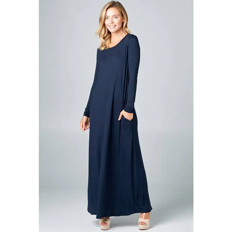 Jersey Classic Shift Maxi Dress