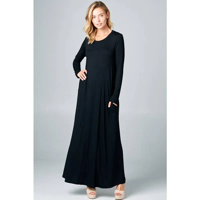 Jersey Classic Shift Maxi Dress