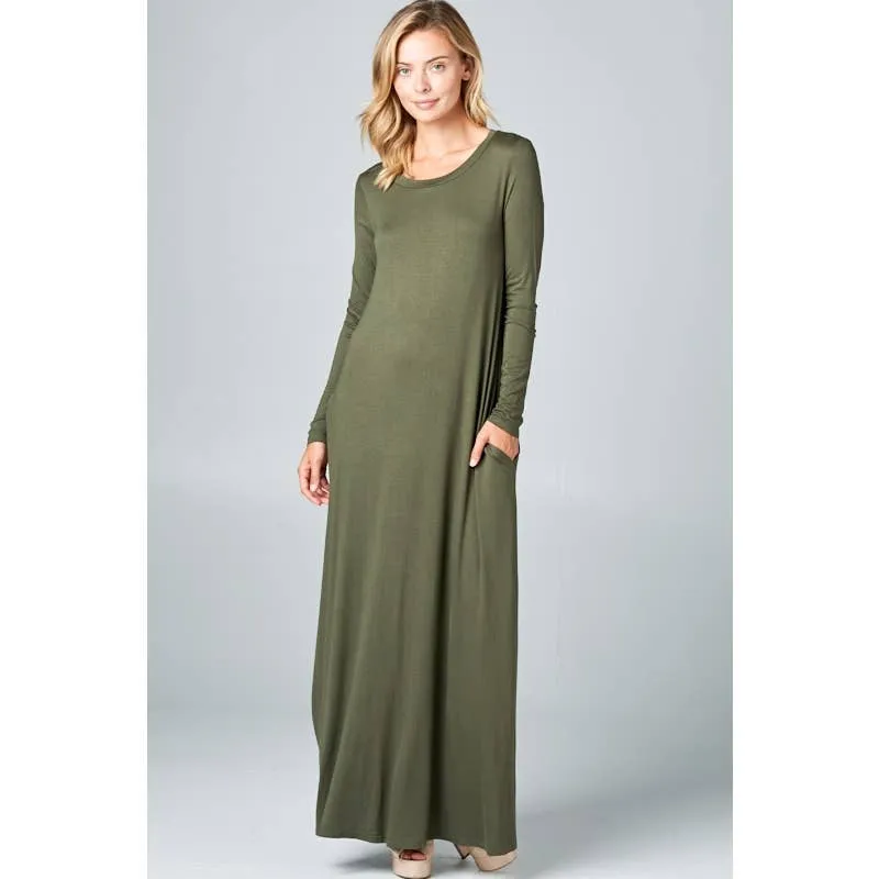 Jersey Classic Shift Maxi Dress