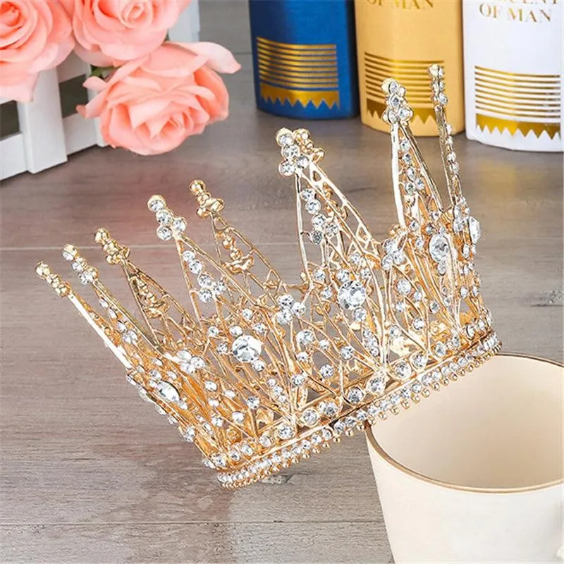 King & Queen Tiara Rhinestones Crown for Wedding or Prom