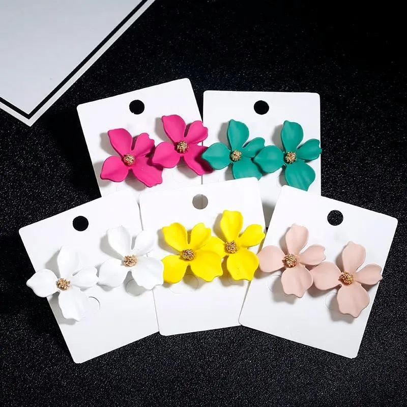 Korean Cute Colorful Flower Stud Earring - 4 Colors