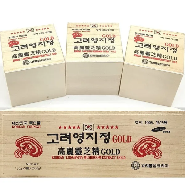 Korean Lingzhi Mushroom Extract Gold 360g 120g x 3 Bottles Health Supplements Vitality