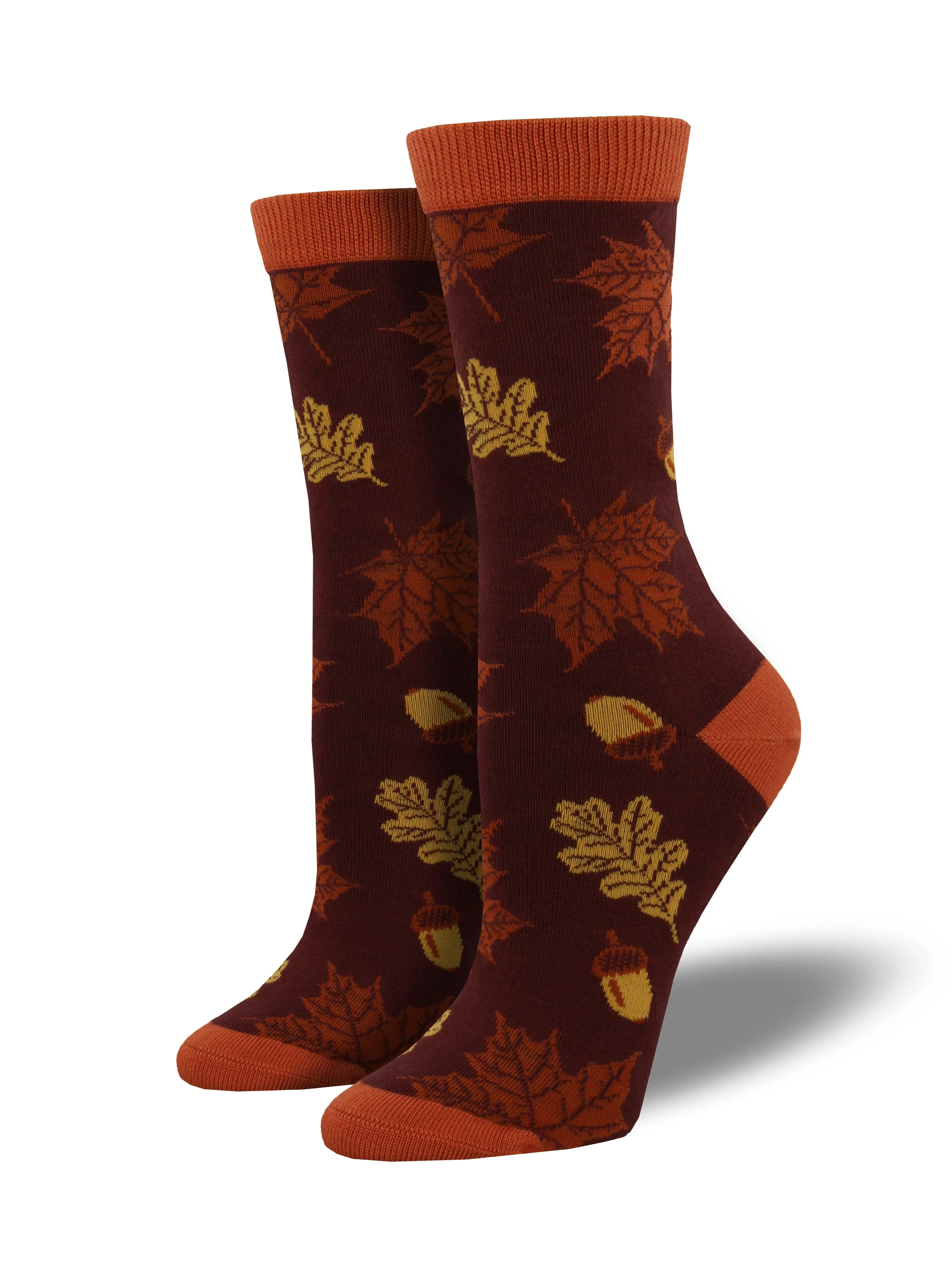 Ladies Bamboo Autumn Leaves Socks