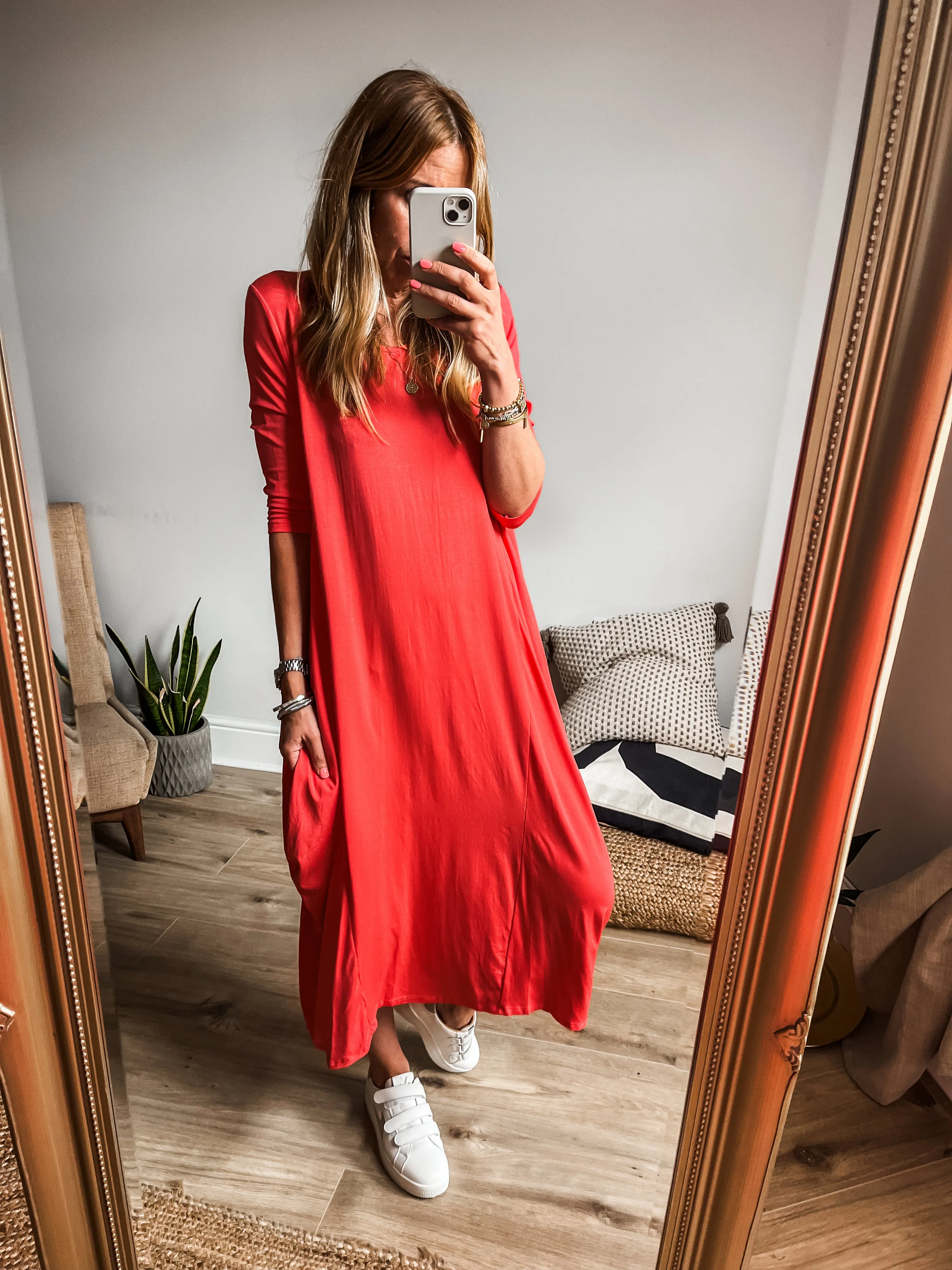 Magic Maxi - Cropped Sleeve Jersey Drape Dress