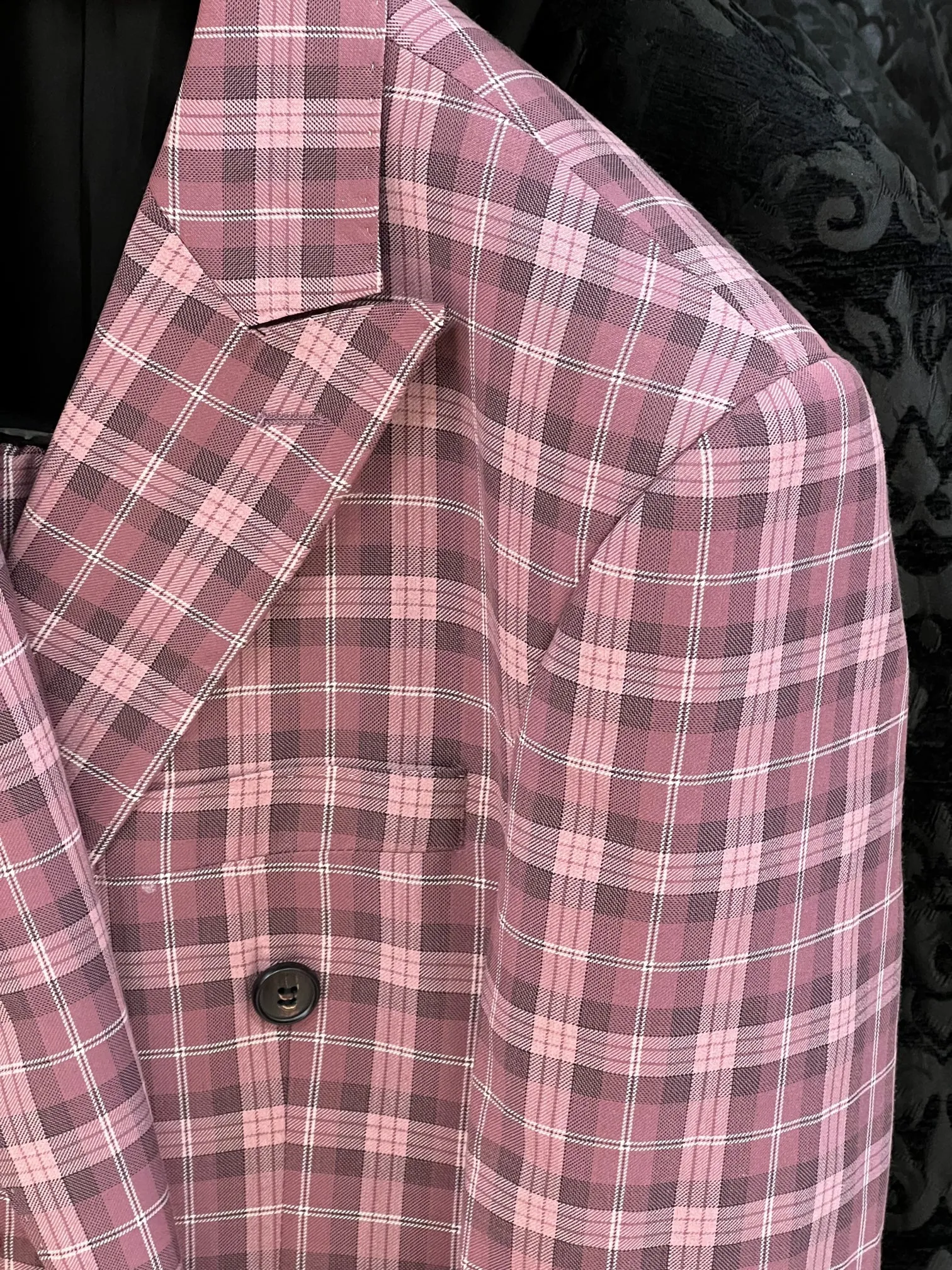 Men's Fashion Suits, Prom Suits, Double Breasted Pink Plaid