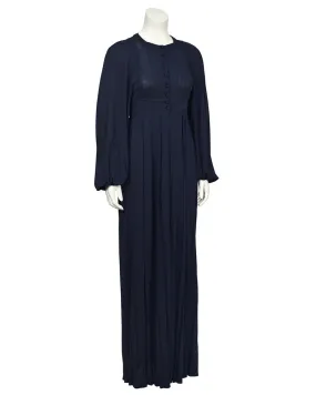 Navy Rayon Jersey Maxi Dress