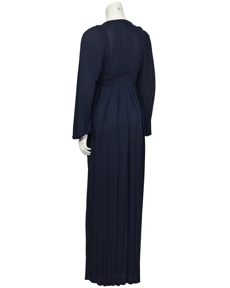 Navy Rayon Jersey Maxi Dress