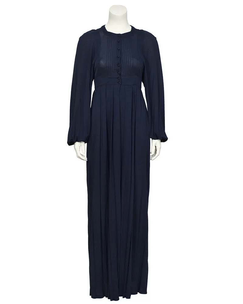 Navy Rayon Jersey Maxi Dress