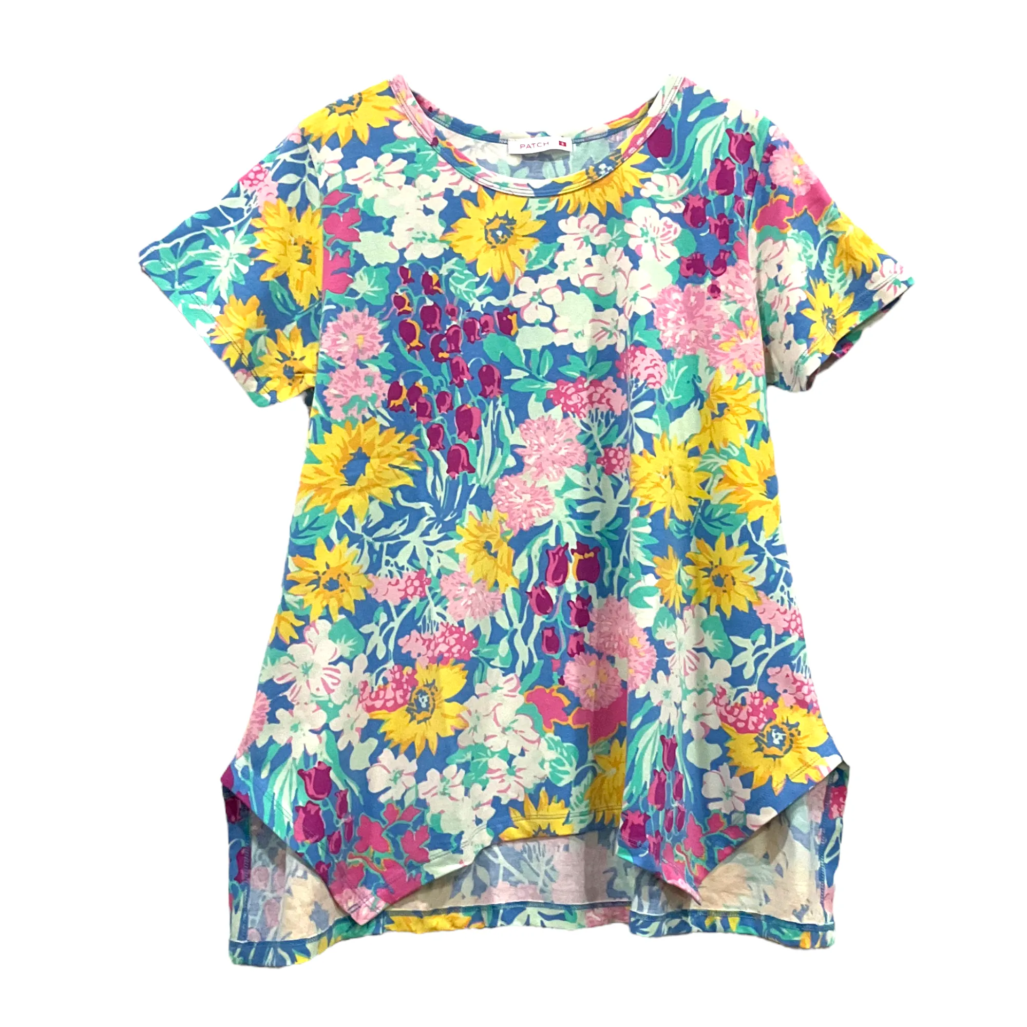 Patch Women Clothes Casual Loose Floral Printed Short Sleeve T-Shirt