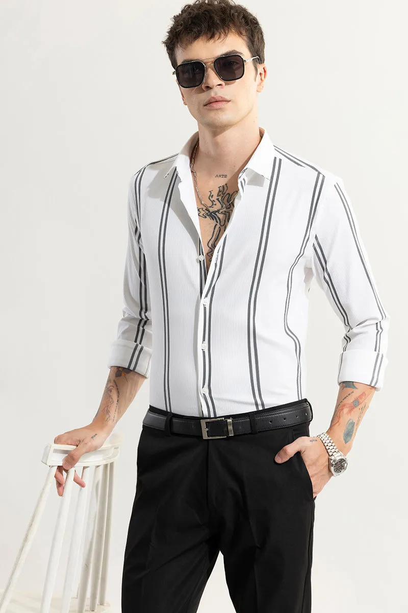 Peripheral Stripe White Shirt