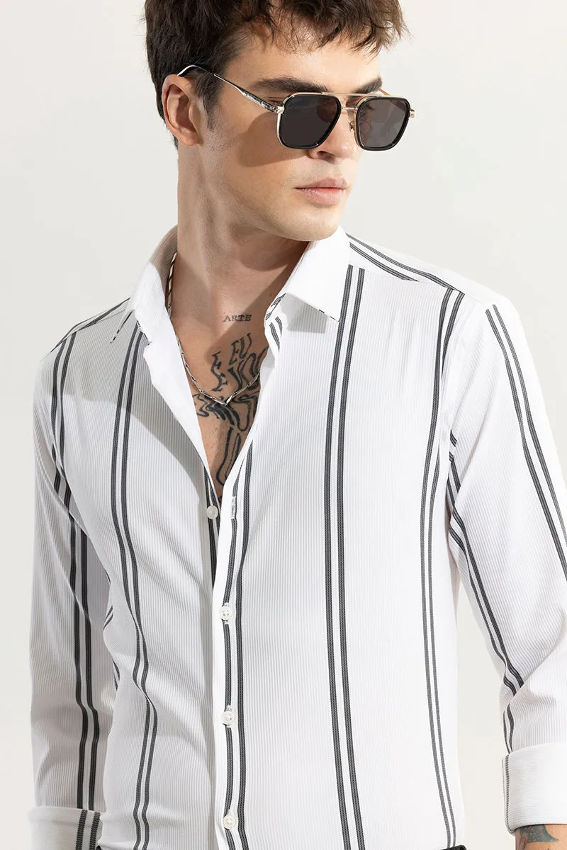 Peripheral Stripe White Shirt