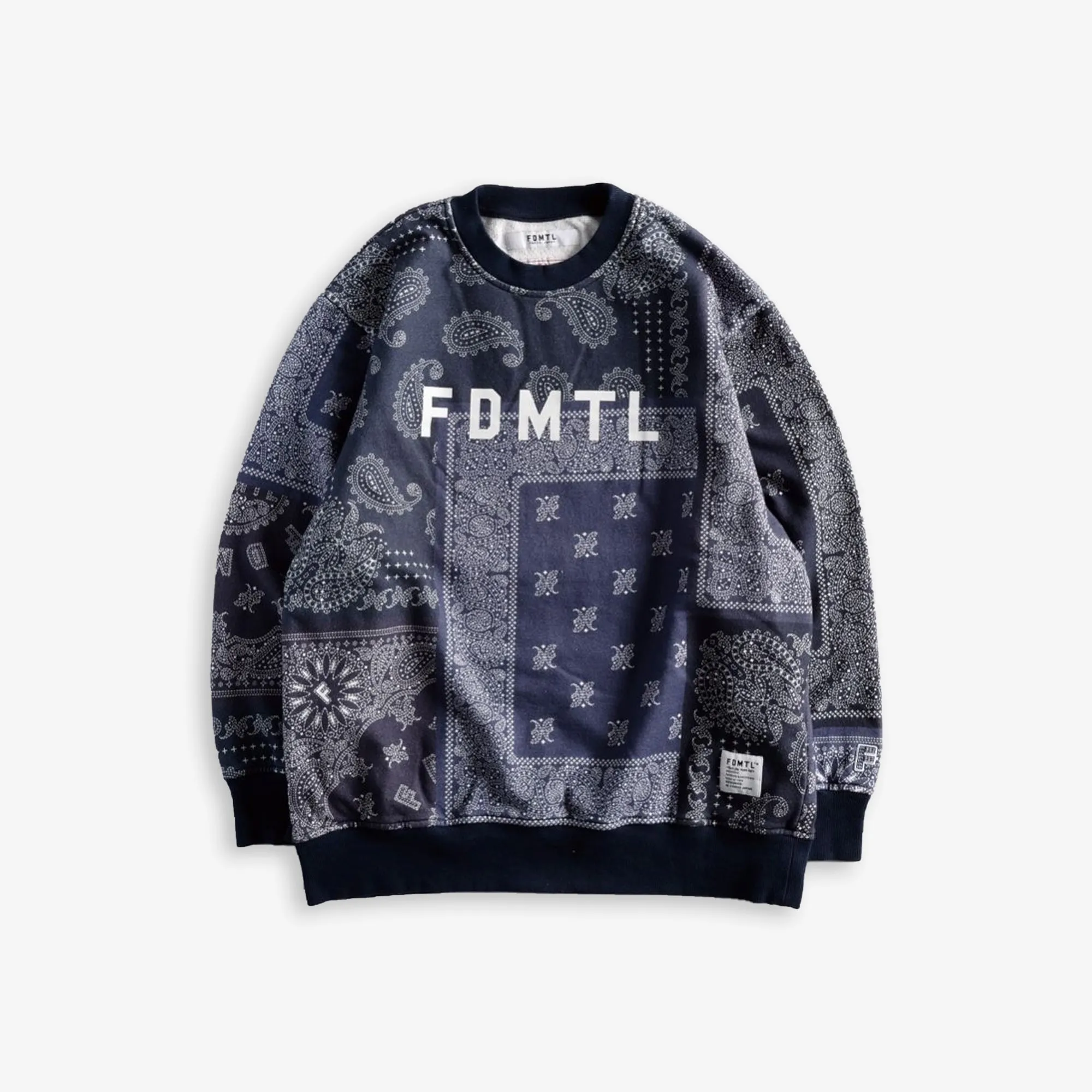 PRINTED PATCHWORK SWEAT SHIRT 'NAVY'