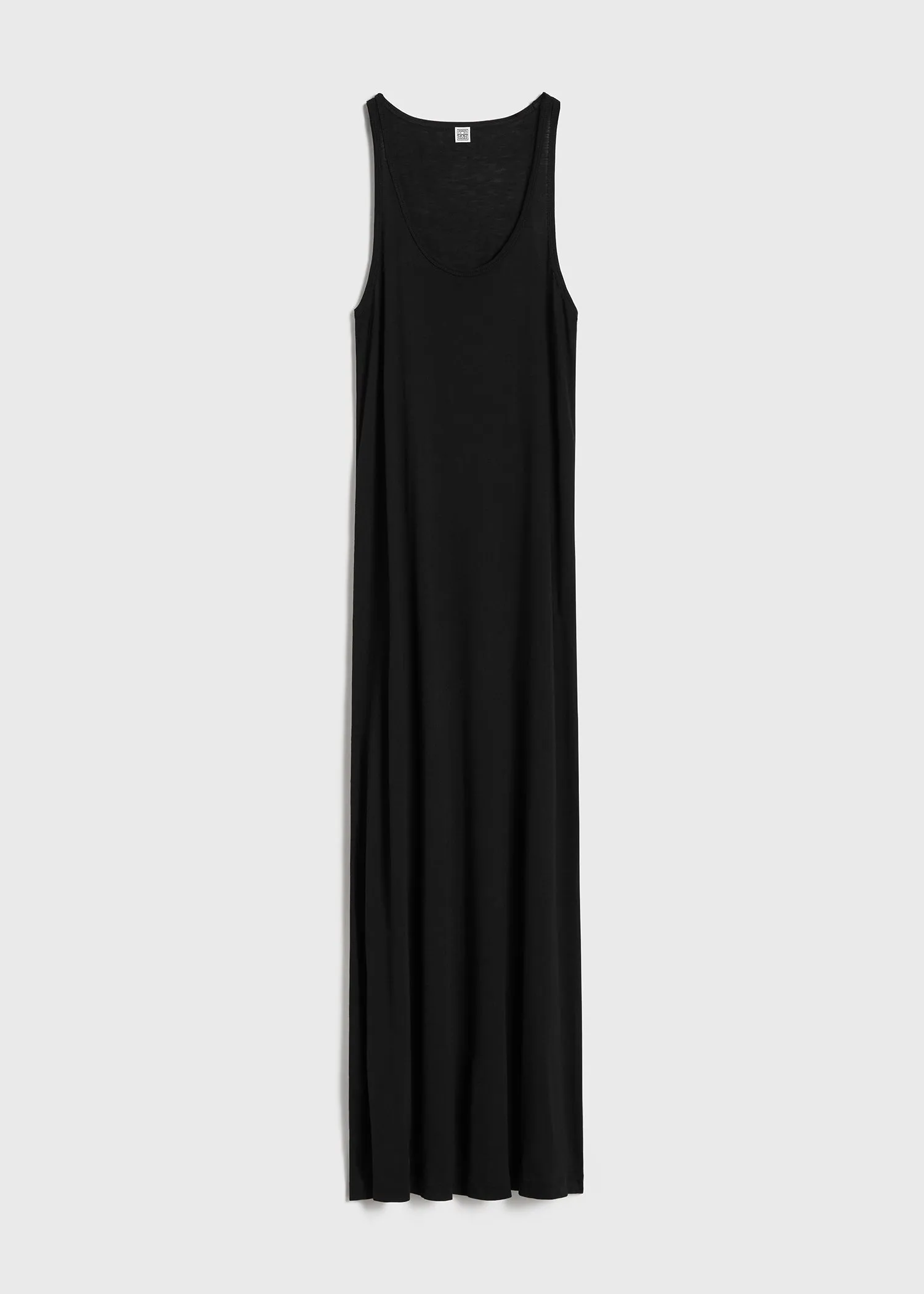 Scoop-neck jersey dress black