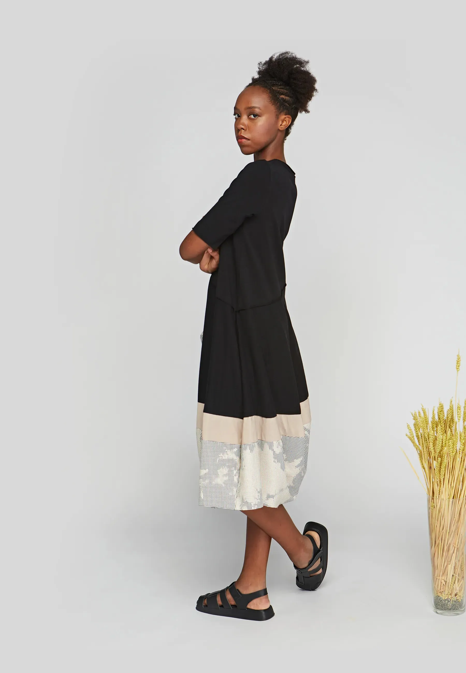 SELENE Long, cotton jersey dress