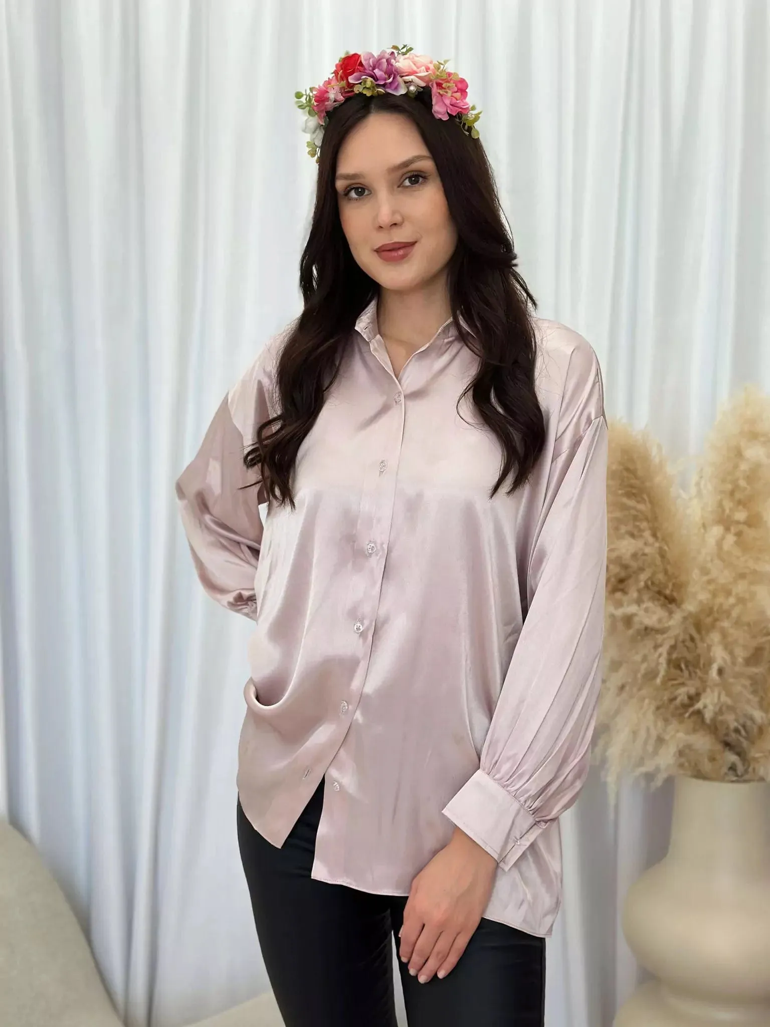 Silky Shirt - Rose Gold