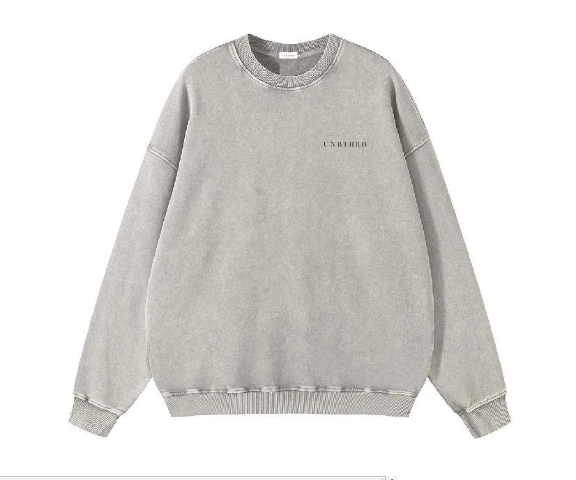 SIMPLE LOGO SWEAT SHIRT ACID WASH