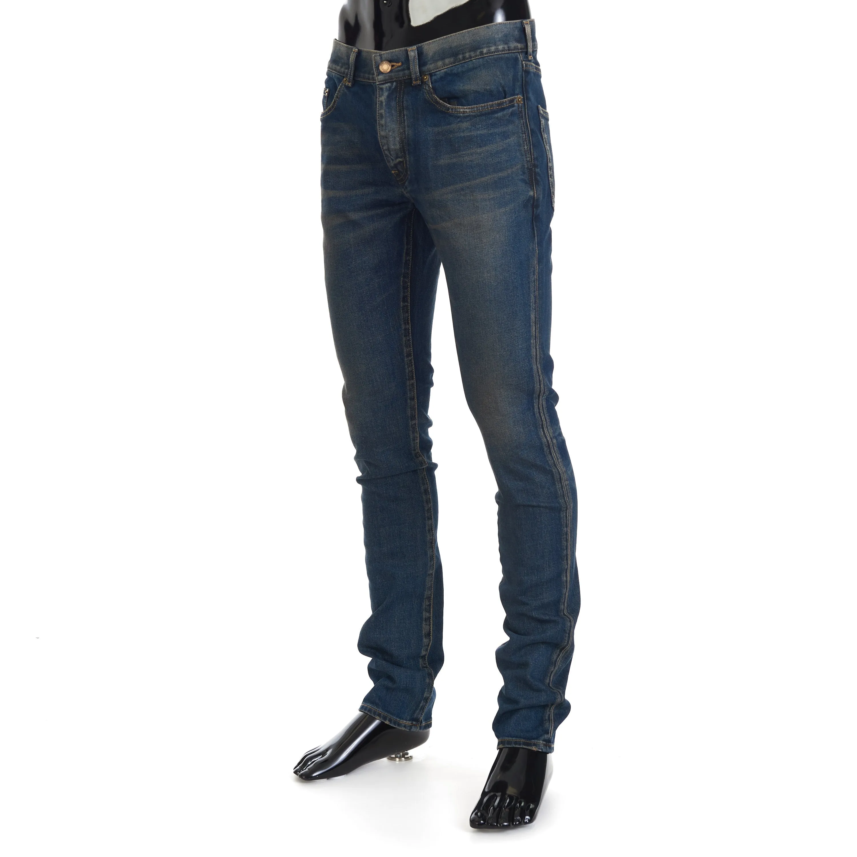 Skinny Jeans - Winter Blue Denim, Low Rise, Five Pocket