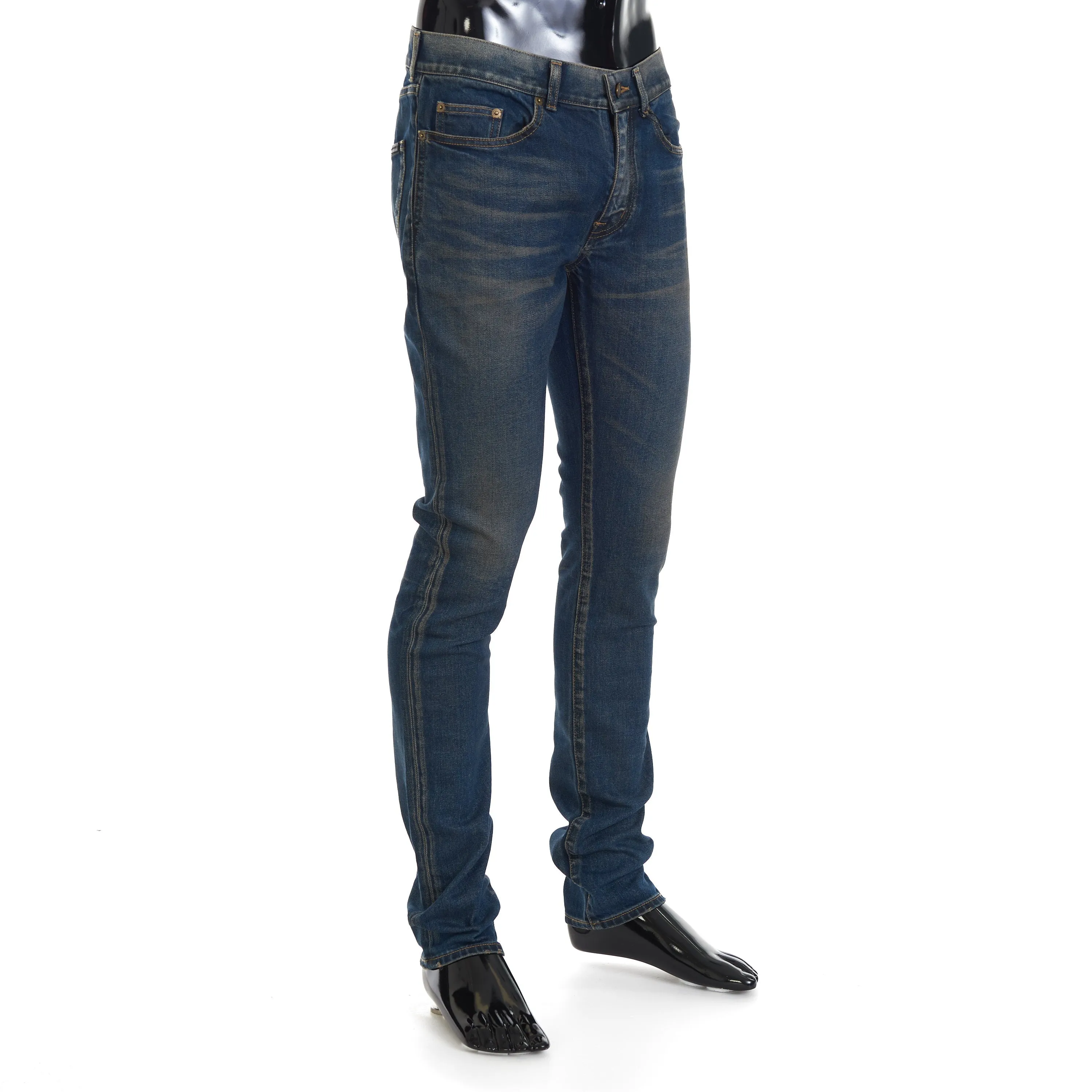 Skinny Jeans - Winter Blue Denim, Low Rise, Five Pocket