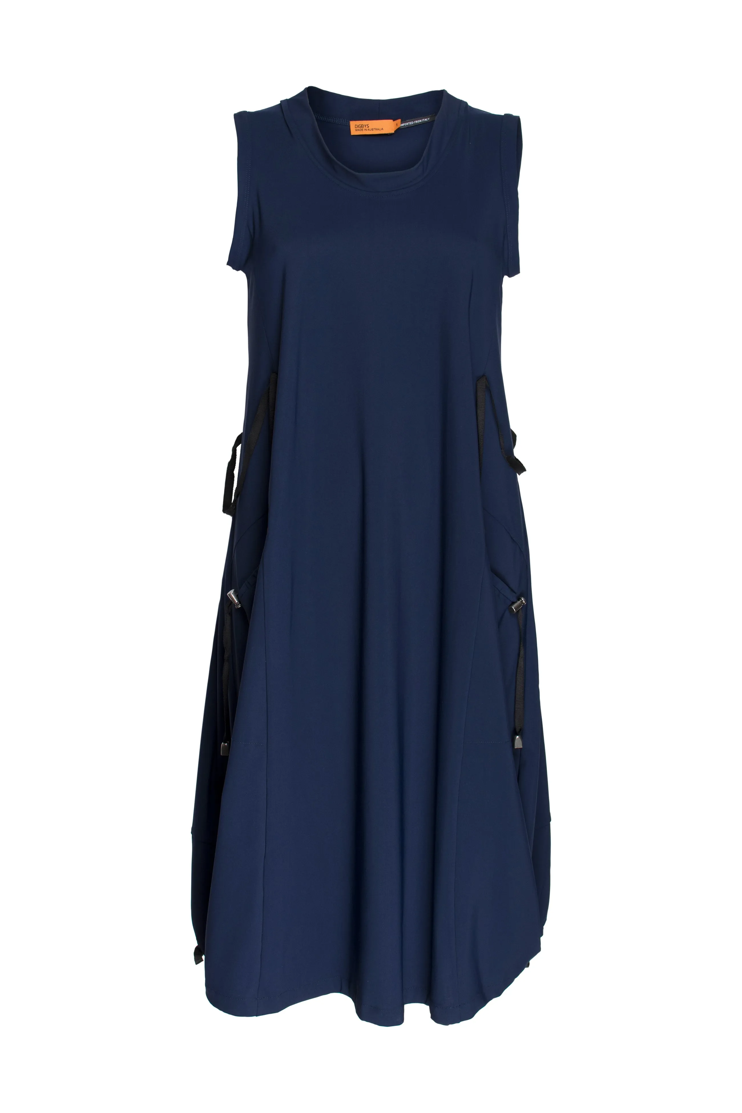 Sleeveless Drawstring Dress - Indigo Jersey 4218