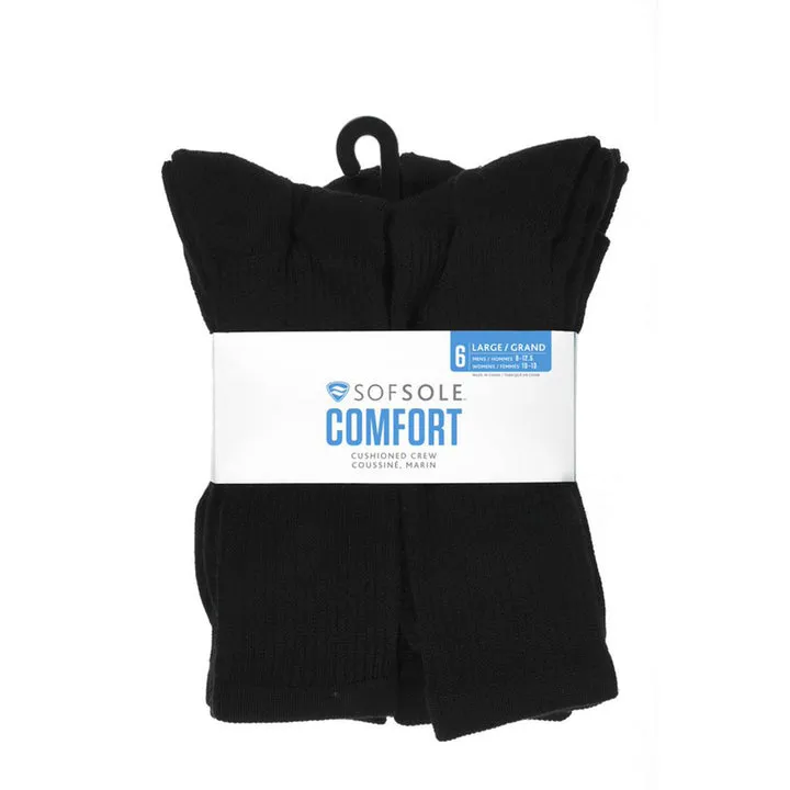 Sof Sole Comfort Casual Poly Blend Cushion Crew - Black