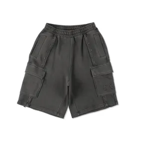 Sulfer Acid Studs Sweat Short / CHARCOAL