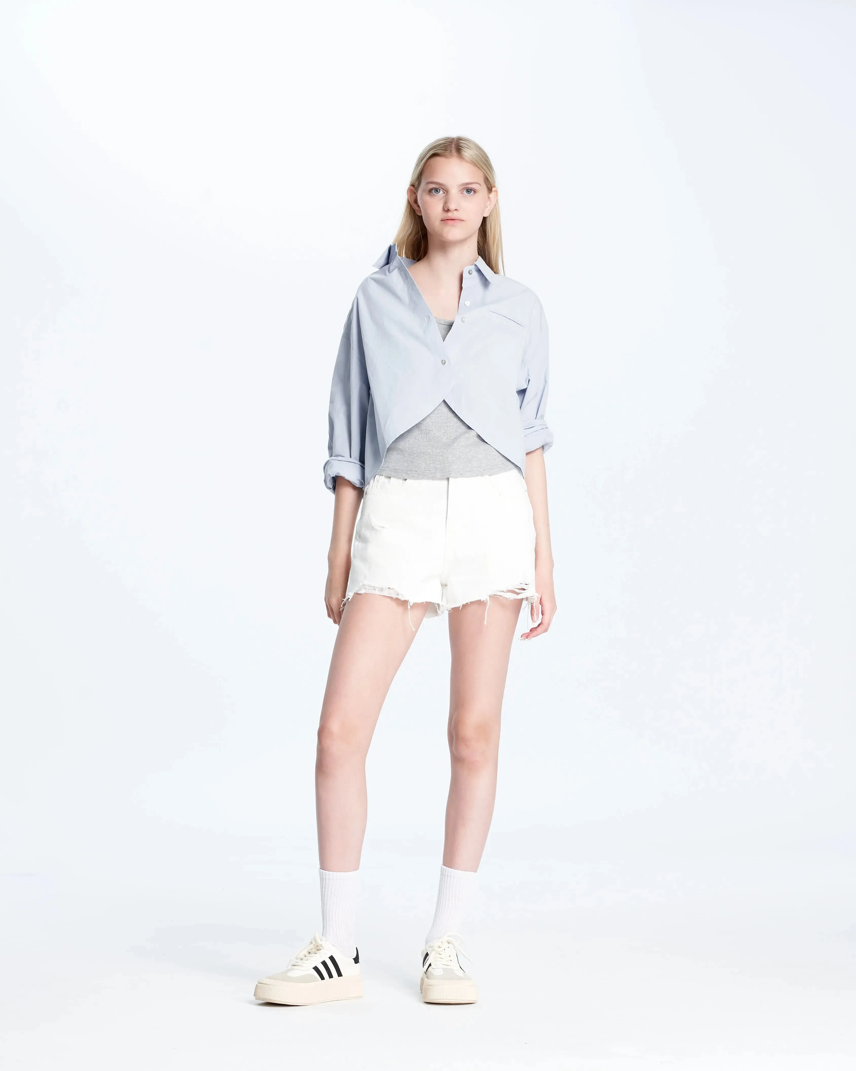 T3278 Cropped Shirt Set