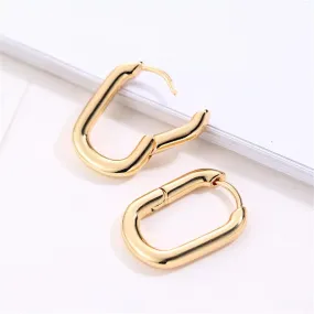 Trendy Korean Hoop Earring with Gold Plating