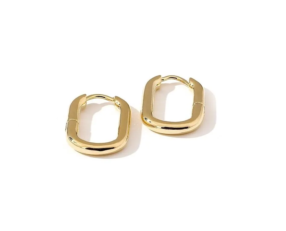 Trendy Korean Hoop Earring with Gold Plating