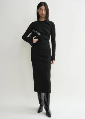 Twisted jersey dress black