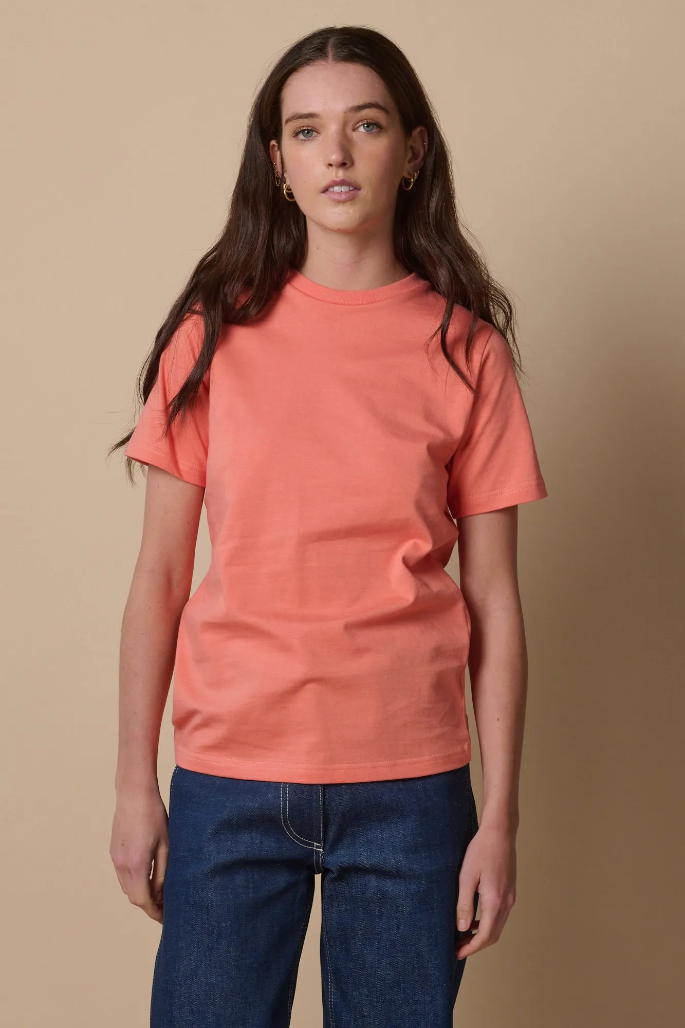 Women's Short Sleeve T Shirt - Peach