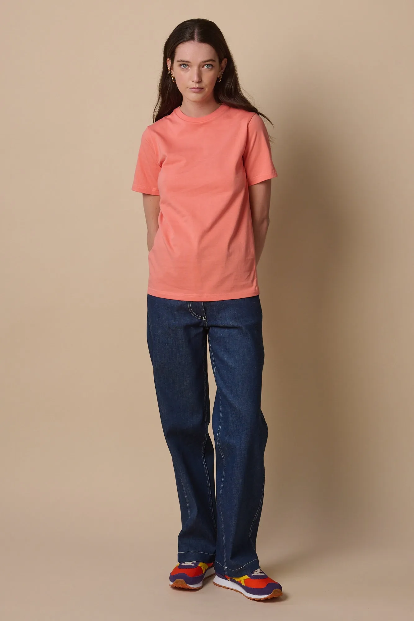 Women's Short Sleeve T Shirt - Peach