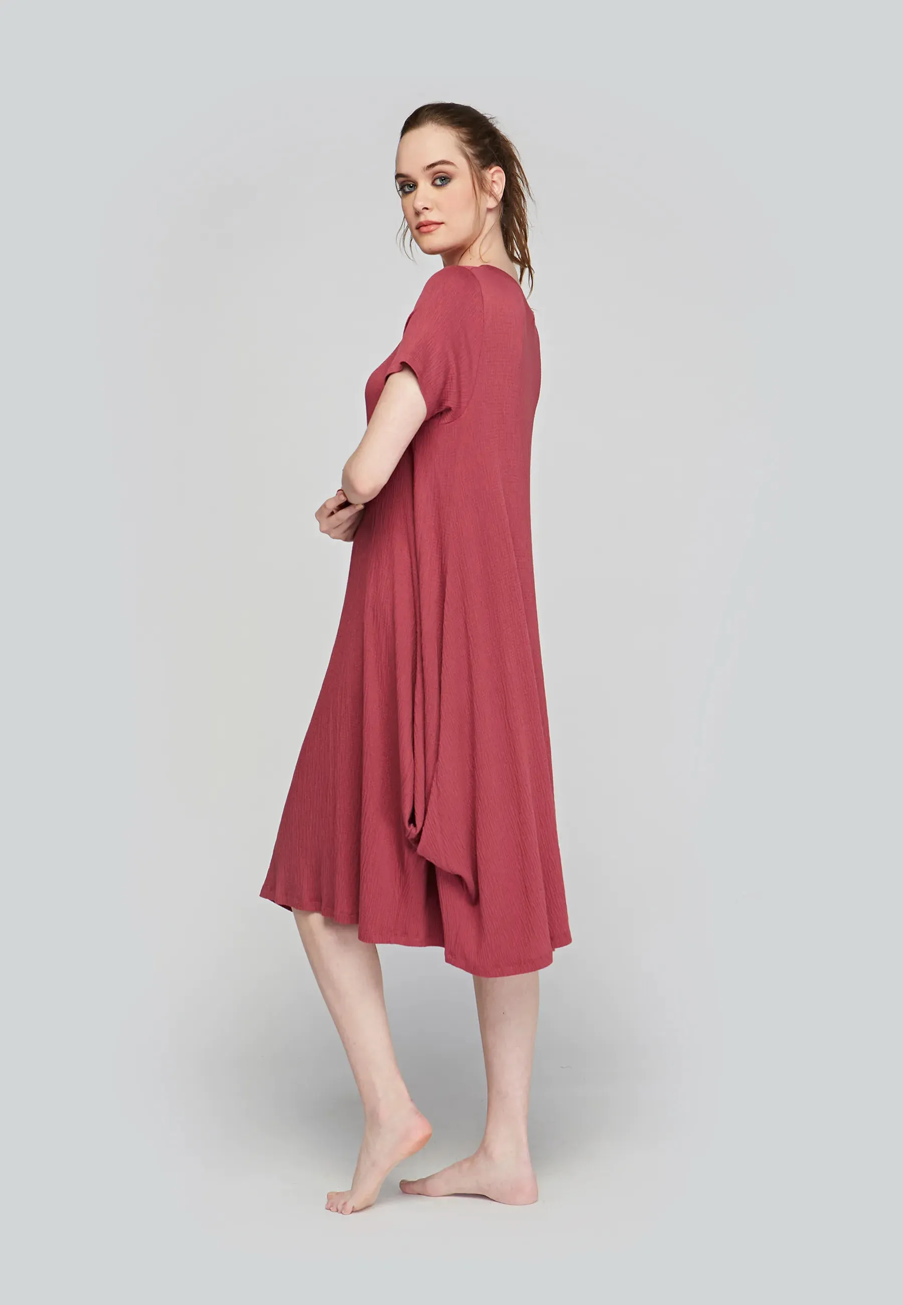 WYVERN Mid-length, wrinkled, viscose jersey dress