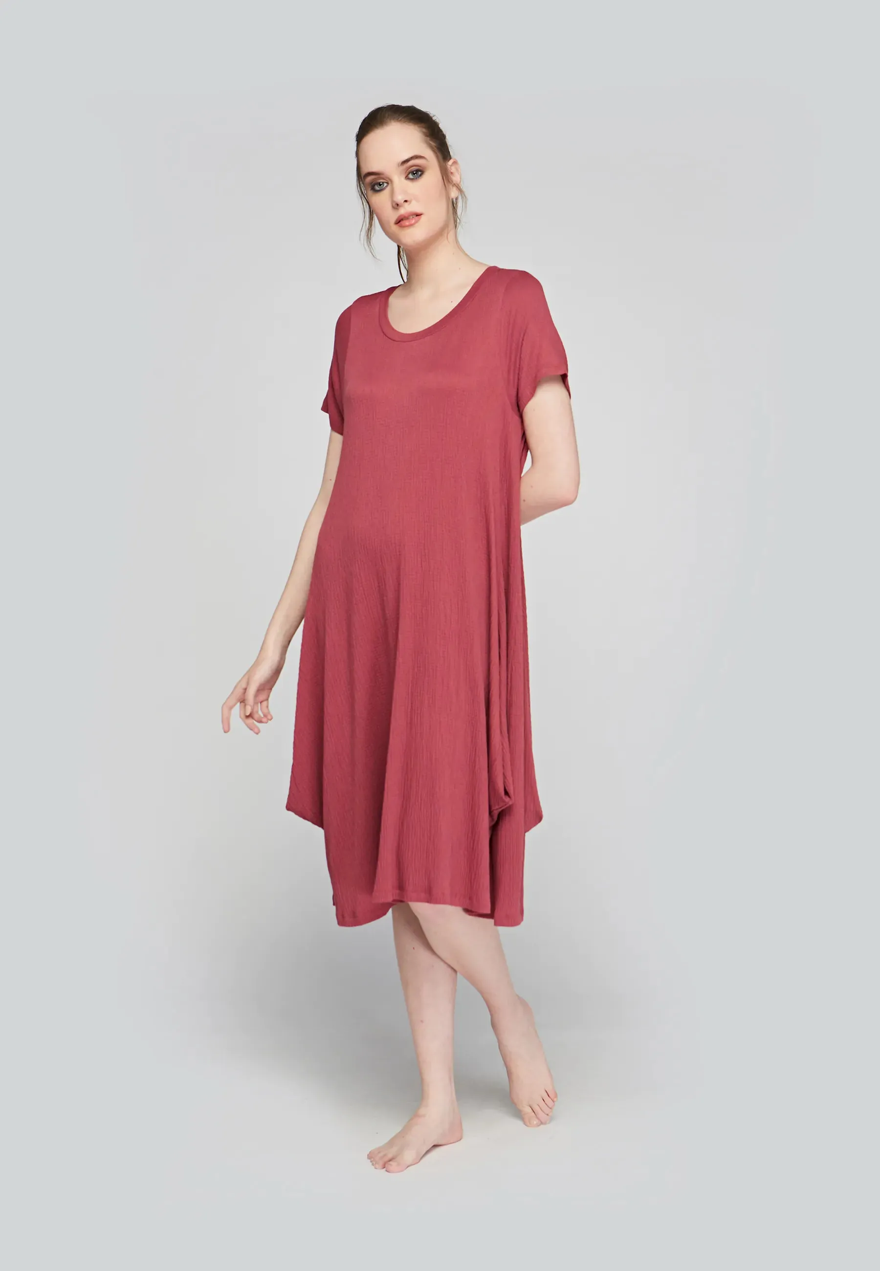 WYVERN Mid-length, wrinkled, viscose jersey dress